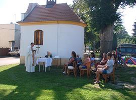 Požehnání nového kříže v Olešku